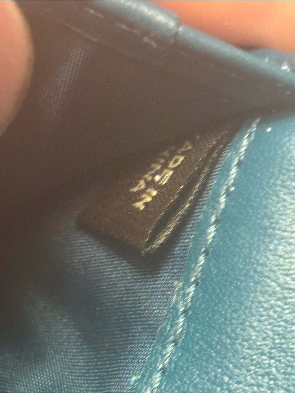 Coach Teal Croc-Embossed Leather Continental Wallet with Gold Tone Logo - Picture 11 of 11